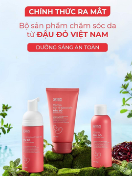 BỘ SẢN PHẨM CHĂM SÓC DA MẶT TRẮNG HỒNG BẬT TONE TỪ ĐẬU ĐỎ VIỆT NAM